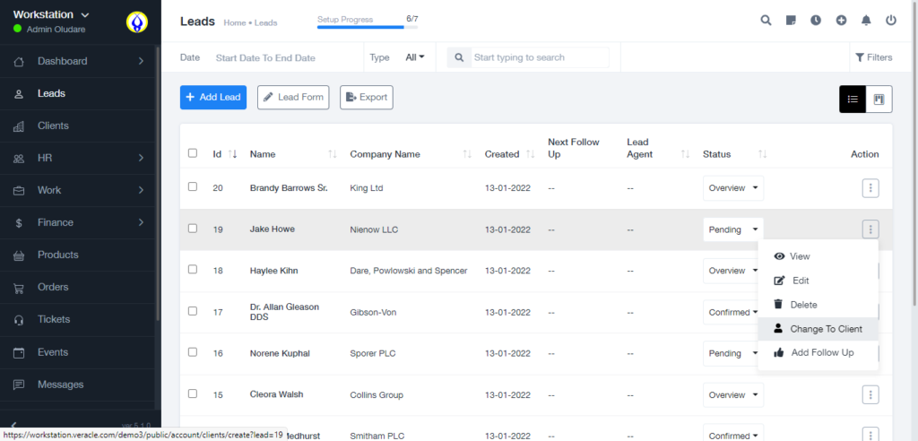 CRM Leads and Helpdesk Ticketing System - Workstation